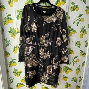 J.CREW Women’s floral & black dress